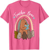 Thank You Teacher Appreciation Gifts Teacher Bear Reading Appreciation Teacher Graphic T-Shirt - Pink Heather