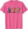 July 4th Highland Cow Farm Lovers American Costume Highland Cow Cattle Animal Lover Patriotic 4th of July T-Shirt - Pink