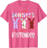 Every Bunny’s Favorite Bartender Easter Rabbit T-Shirt in Pink Heather