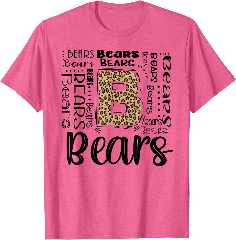 School & Teacher Apparel Teeready - Back To School Bears School Sports Fan Team Spirit Vintage T-Shirt - Pink Heather