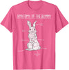 Rabbit Anatomy Bunny Lover Animal Pet Owner Gift T-Shirt in Pink Heather