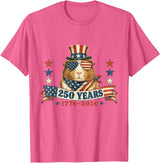 Patriotic Guinea Pig Lover Designs Funny USA Independence Day Patriotic 4th of July Guinea Pig T-Shirt - Pink Heather