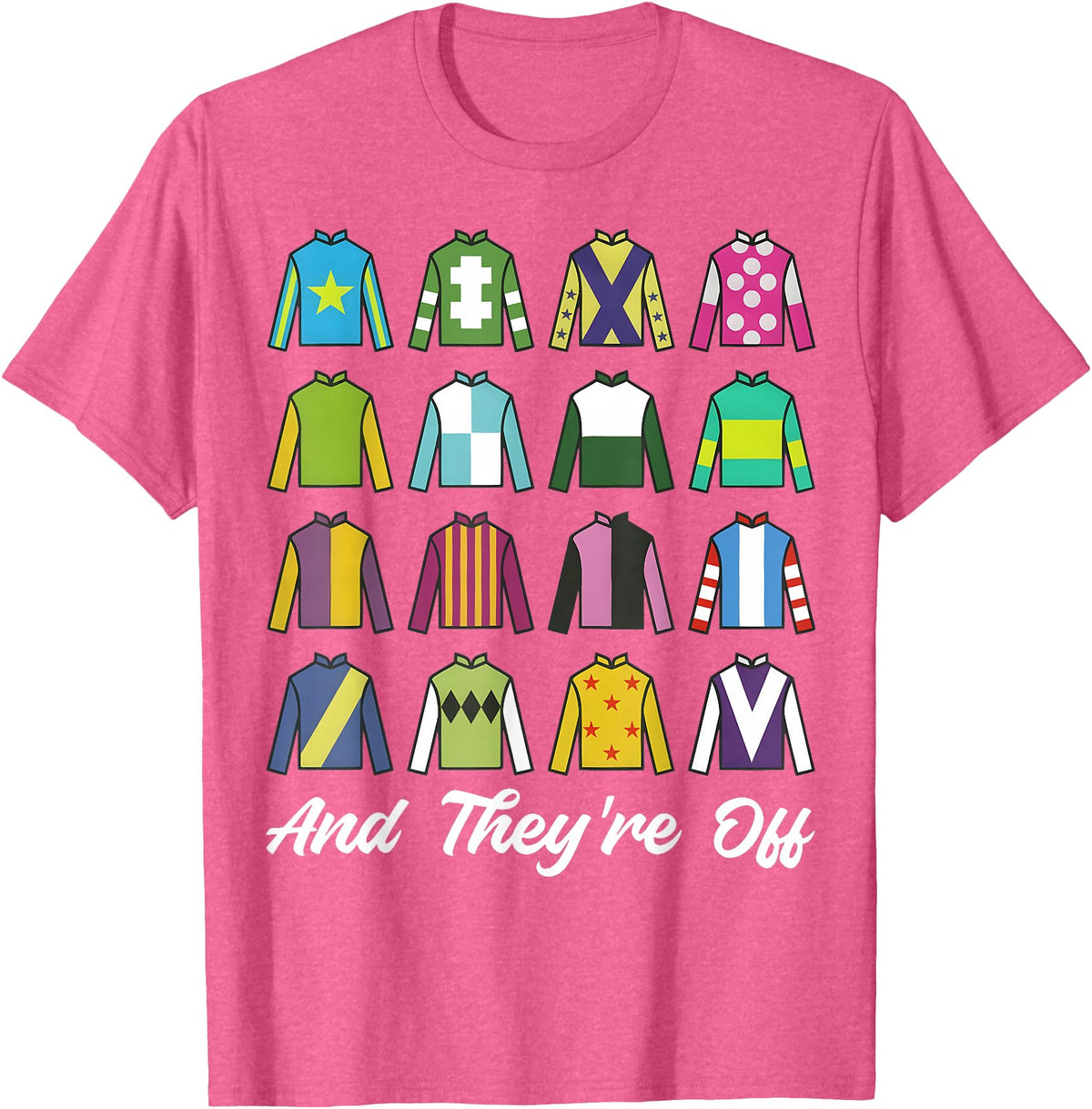 Funny Horse Racing Derby Day Men Women Race Tees and They're Off Horse Racing Derby Day Funny Men Women T-Shirt - Pink Heather