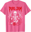 Bone Knitting Co. Purl Jam Skeleton Knitting Craft Lover Funny Design T-Shirt - Pink Heather