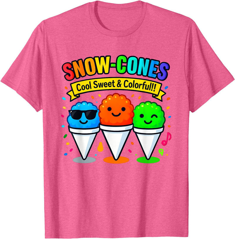 Halloween Shirts By HustlaGirl Snow Cones Cold Sweet and Colorful T-Shirt - Pink Heather