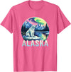 Alaska Cruise Trip Alaska Northern Lights Aurora Viewing Vacation Alaska Trip T-Shirt - Pink Heather