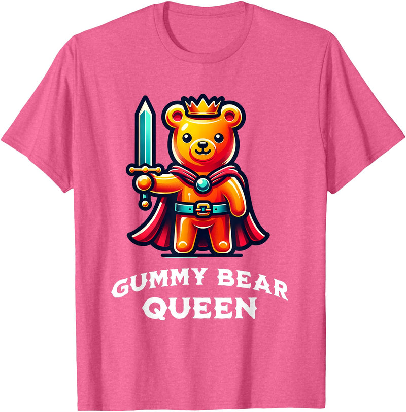 Gummy Bear Funny Quote Gummy Bear Queen Funny Gummy Bear Lovers Saying Illustration T-Shirt - Pink Heather