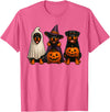 Halloween Shirt With Dogs Dog Ghost Shirt, Cute Halloween Rottweiler Ghost Dog Mom T-Shirt - Pink Heather