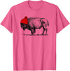 Buffalo Beanie Buffalo Wearing a Beanie Stocking Hat T-Shirt T-Shirt - Pink Heather