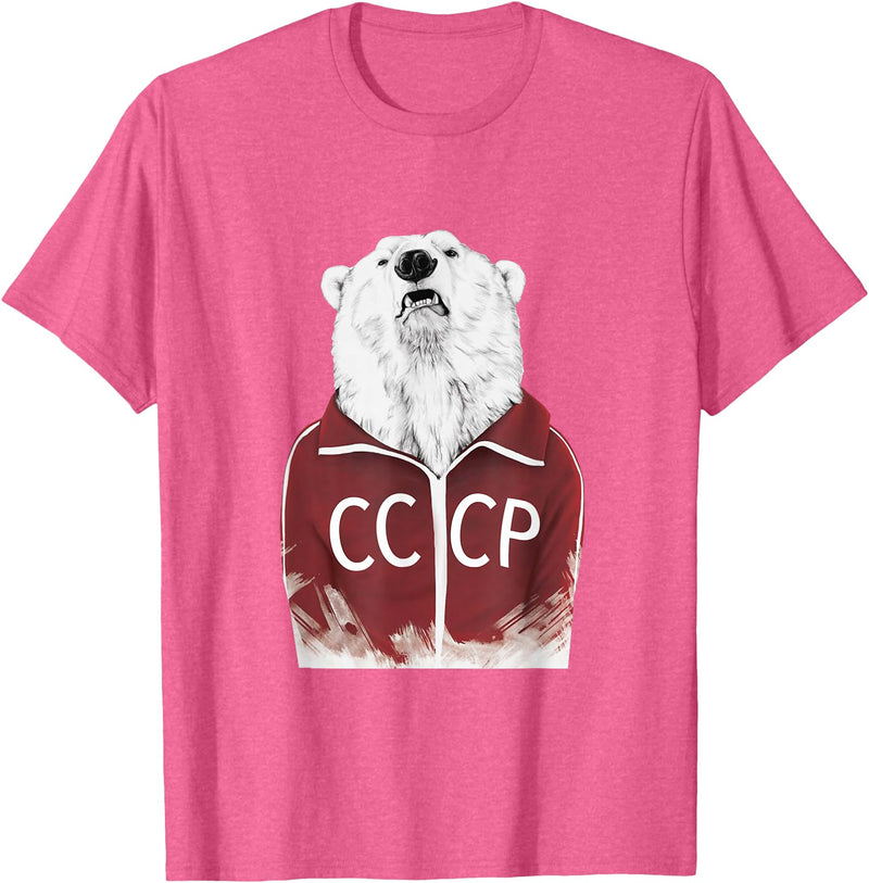 Check out my other RUSSIA T-shirts Russian Bear T-shirt Russia Shirt CCCP Soviet Union USSR Tee T-Shirt - Pink Heather