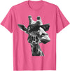 Safari Animal Art Giraffe with Sunglasses Wildlife Safari Giraffe Animal Lover T-Shirt - Pink Heather