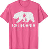 California Bear Souvenirs California State Flag Republic Of California T-Shirt - Pink Heather