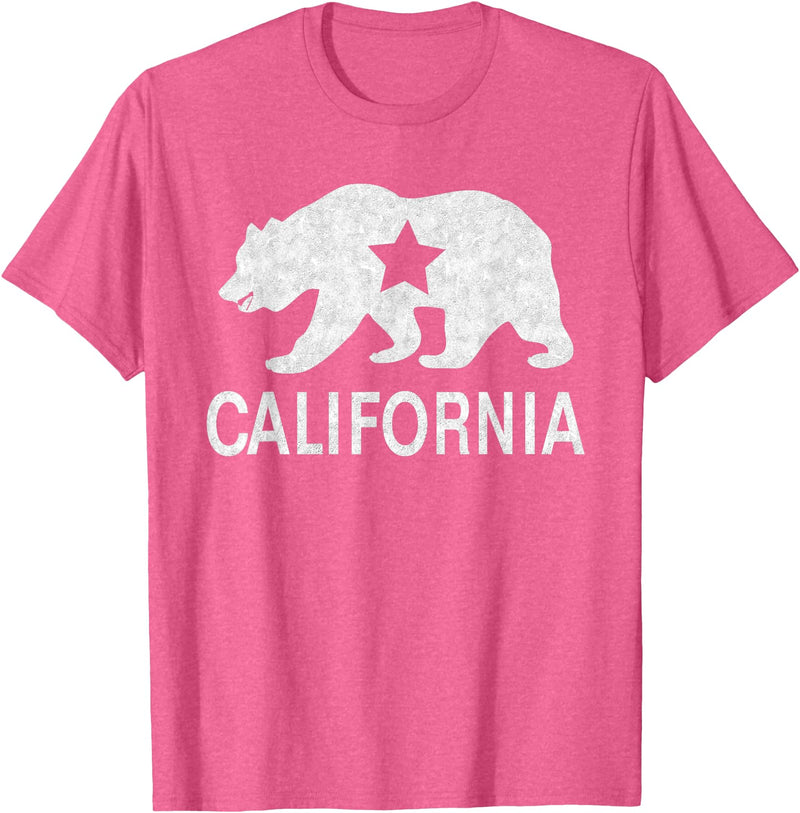 California Bear Souvenirs California State Flag Republic Of California T-Shirt - Pink Heather