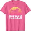 Horses and Pickleball Apparel Co Horse and Pickleball Women or Girls Horses T-Shirt - Pink Heather