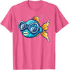 Fish with diving Googles Outfit Funny Fish Face Outfit for Summer and Fishes Lovers T-Shirt - Pink Heather