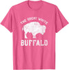 We Are Wildlife The Great White Buffalo T-Shirt Native American Inspired T-Shirt - Pink Heather