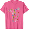 Cow Christmas Light Tree Cow Xmas Snow Lover T-Shirt - Pink Heather