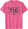 TeesTees Made in the 716 T-Shirt Buffalo NY Souvenir Shirt T-Shirt - Pink Heather