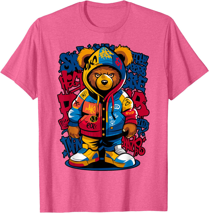 Magical and Funny Teddy Bear lover Gifts Hip Hop Teddy Bear Rap Music T-Shirt - Pink Heather