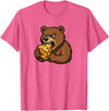 Chi City Designs Bear Eating Cheese T-Shirt - Pink Heather