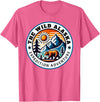 Hiking Glacier Bear and Alaska Frontier Apparel Glacier Mountain Landscape and Alaskan Bear Wildlife T-Shirt - Pink Heather