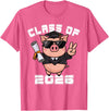 Peace Sign Hand Animal Class of 2026 Graduation Peace Sign Hand Pig Class of 2026 Graduation T-Shirt - Pink Heather