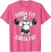 Iron Jungle Apparel Kinda Fit Sorta Fat Polar Bear Gym Weightlifting Workout T-Shirt - Pink Heather