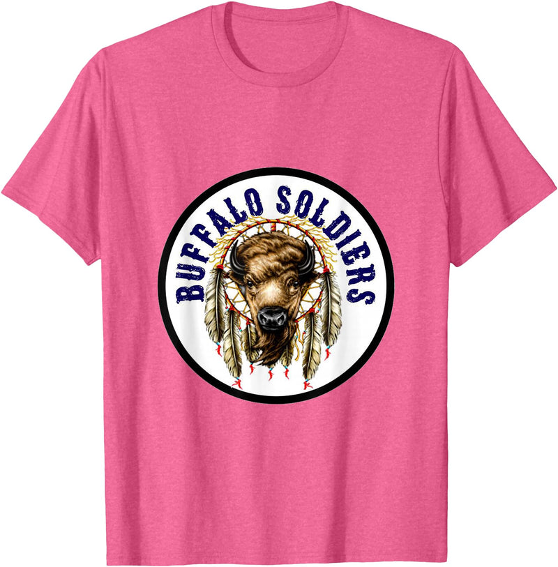 Mostly Art Stuff The Buffalo Soldiers of 1886 Dreamcatcher Art T-Shirt - Pink Heather