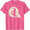 Rabbit Hand Shadow Puppet Bunny Animal Shadow T-Shirt in Pink Heather