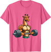 Giraffe Lovers Weightlifting Bodybuilder Gym Funny Giraffe Gym Weightlifting Fitness Workout Deadlift T-Shirt - Pink Heather