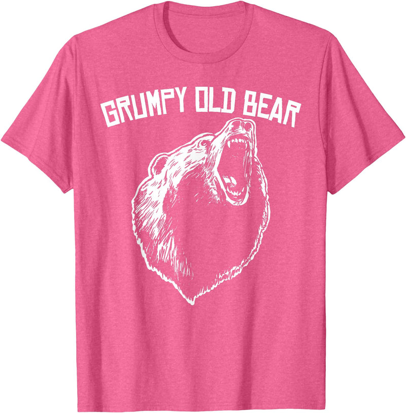 Miftees Grumpy Old Man Club Grumpy Old Bear T-Shirt - Pink Heather