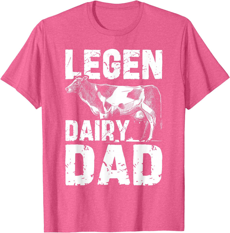 Cow Lover Gift Co. Legen Dairy Dad Cow Farmer Father's Day for Men T-Shirt - Pink Heather