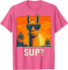 Uniquely Funny Llama lover Gifts Cool Llama Sup? T-Shirt - Pink Heather