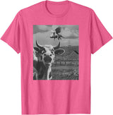 When Pigs Fly Pig Lover Designs Apparel Gifts Cow Selfie With Flying Pigs Fly Funny Gift for Men Women Kid T-Shirt - Pink Heather