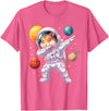 Hamster Astronaut Dabbing Funny Space Animal for Kids T-Shirt - Pink Heather