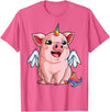 Piggy Squad Co Pig Unicorn Piggycorn Lover Funny Girls Women Farm Rainbow T-Shirt - Pink Heather
