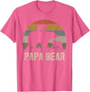Bear Cubs Family Matching Gifts & Shirts Clothing Funny Papa Bear Shirts, Cub 2 Kids Fathers Day Grandpa T-Shirt - Pink Heather