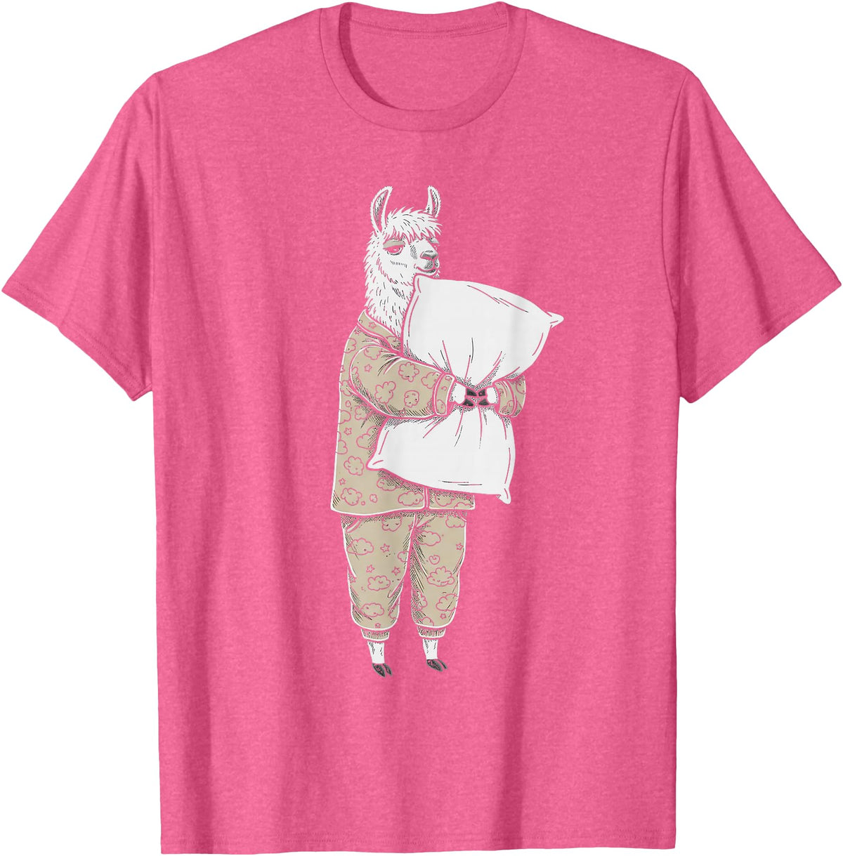 Sleeping & Napping Funny Designs For Nap Lovers Funny Sleepy Llama Alpaca Pajama Women Kids Boys And Girls T-Shirt - Pink Heather