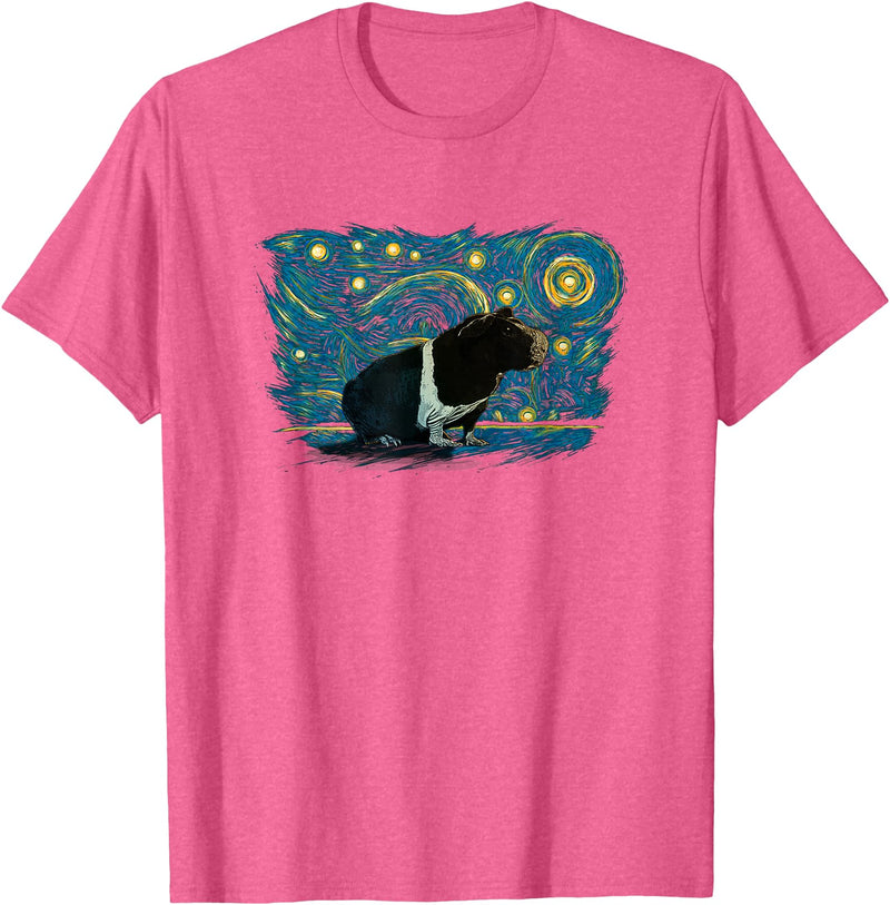 Skinny Pig Vintage Night Tees Retro Vintage Style Skinny Pig T-Shirt - Pink Heather