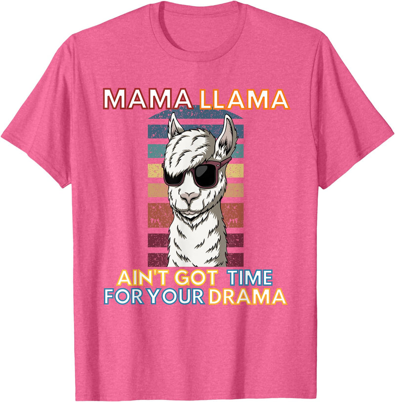 Mama Llama Designs Mama Llama Mom Funny Saying Cute Design For Men Women Kids T-Shirt - Pink Heather