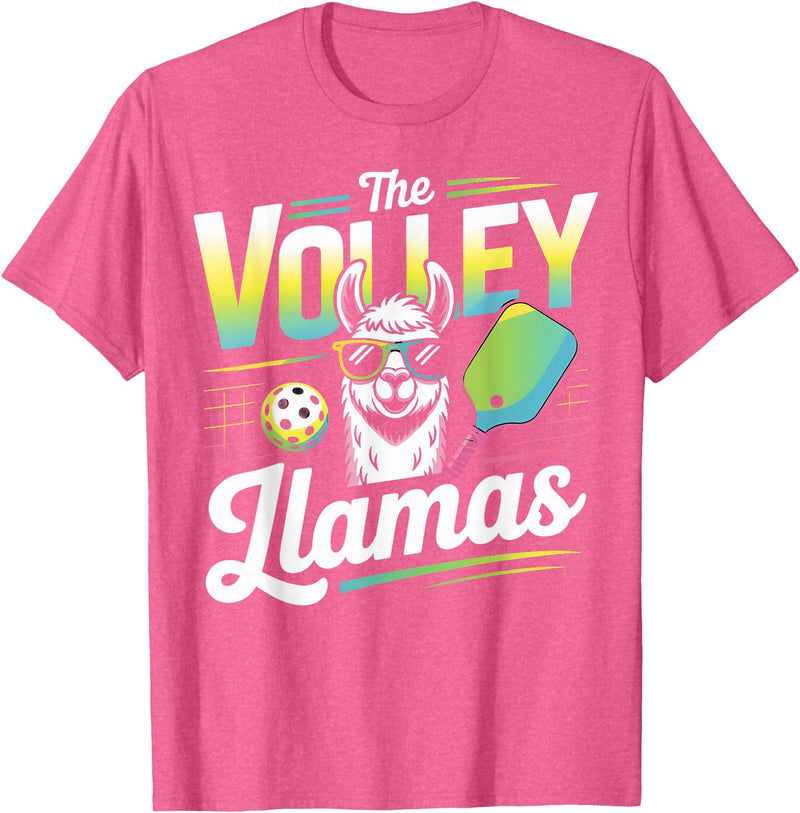 CharlIan Minds - LlamaLovers The Volley Llamas Pickleball Funny Llama T-Shirt - Pink Heather