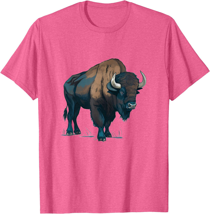 Buffalo Animal Buffalo Bison Animal Costume for Boys and Girls T-Shirt - Pink Heather