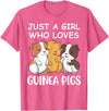 Guinea Pig Gifts & Prints Guinea Pig Shirt Girls Guinea Pig Gifts Women Guinea Pig T-Shirt - Pink Heather