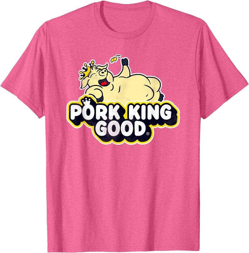 Pork King Good 70's Throwback Pig Logo T-Shirt - Pink Heather