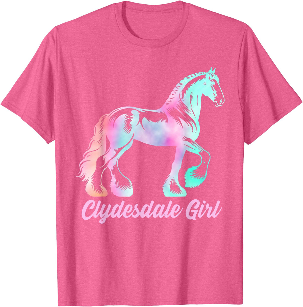 Clydesdale Horse by AKH Clydesdale Horse Girl, Womens Equestrian Clydesdale Horse T-Shirt - Pink Heather
