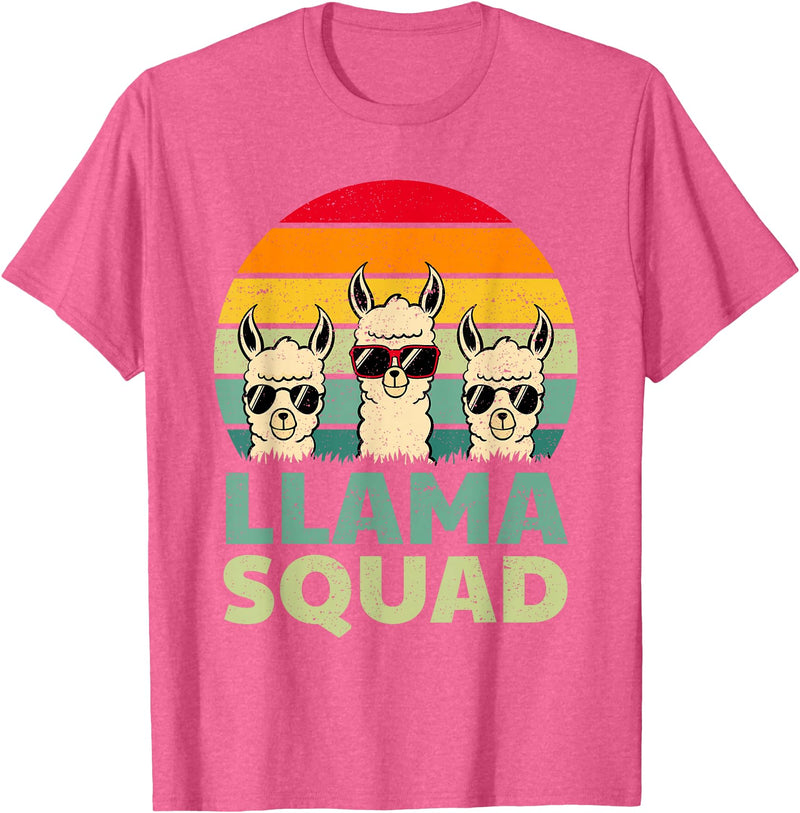 Funny Llama Gift Llama Lover Accessories & Stuff Funny Llama Design for Men Women Llama Alpaca Farm Animal T-Shirt - Pink Heather