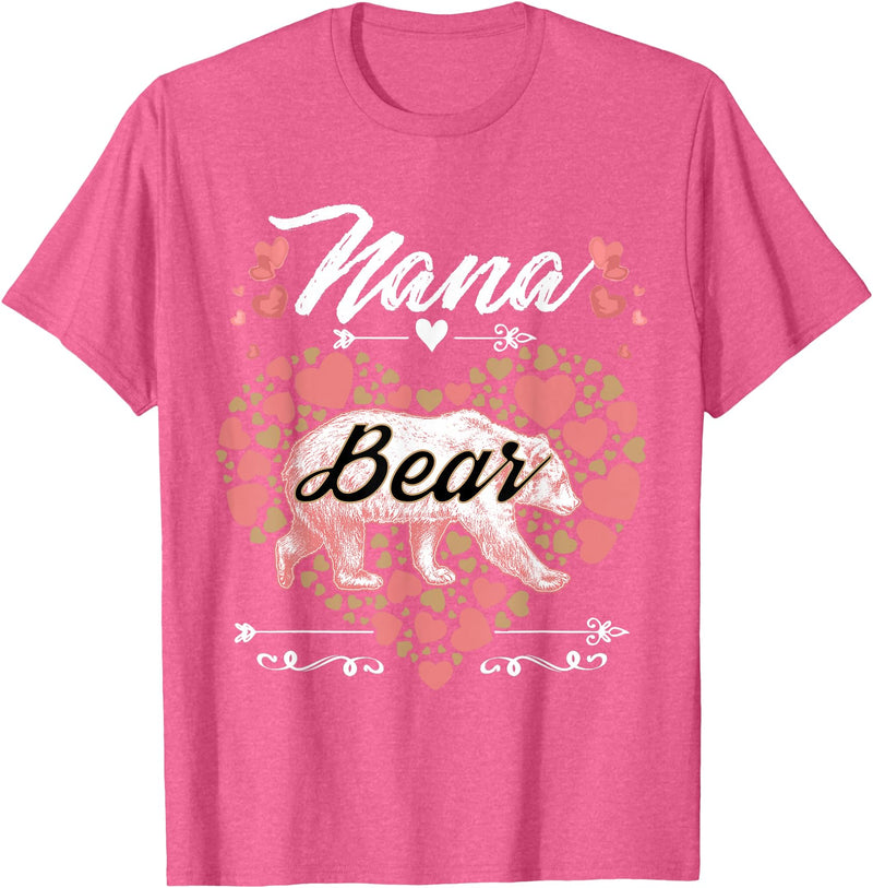 Nana Bear Shirt Designs and Gift Ideas for Grandma Nana Bear Shirt for Women - Cute Mother's Day and Birthday T-Shirt - Pink Heather