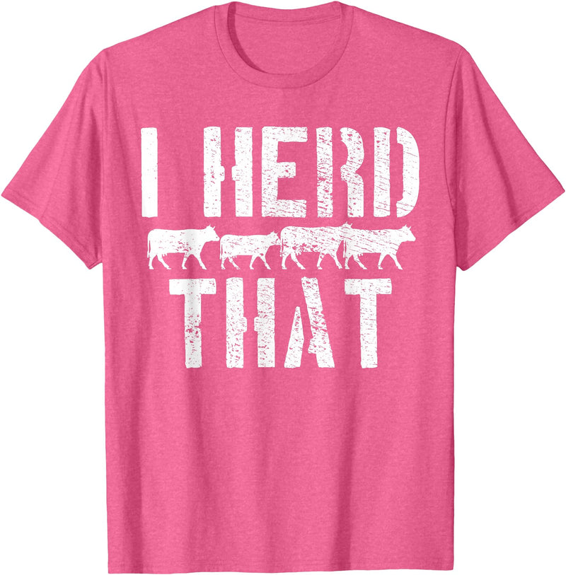 Daneisyista Vintage Cow Beef Butcher Farmer Gift T-Shirt - Pink Heather