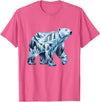 Arctic Polar Bear Mountain Waterfall Nature Arctic Polar Bear Forest Waterfall Landscape T-Shirt - Pink Heather