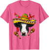 Wowsome! Cinco de Mayo Cow Mexican Lover Sombrero Cow T-Shirt - Pink Heather
